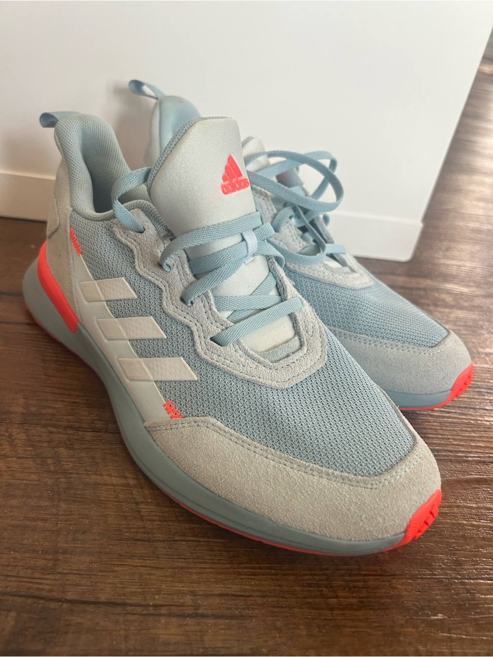 adidas womens Light Blue and orange Sneakers - Picture 13 of 14